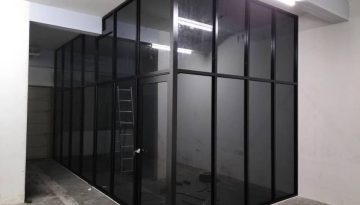 aluminum glass wall black coated 2