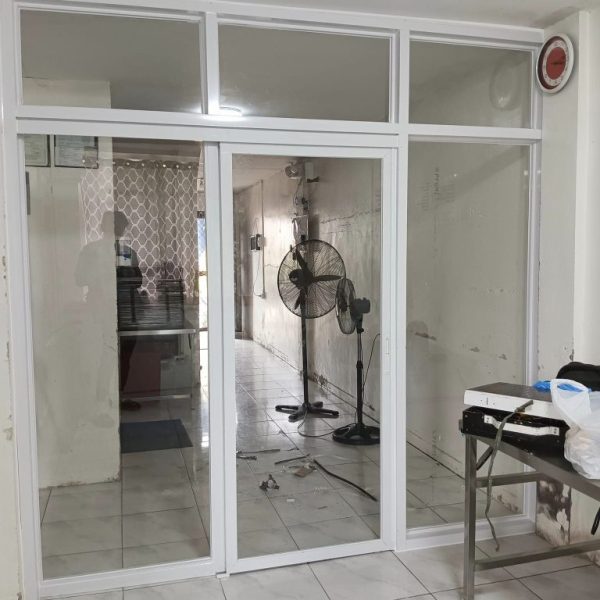 white coated aluminum glass wall 4